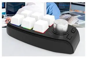 USB Custom Programming Macro Knob Keyboard 6 Key Copy Paste Mini Buttons for Gaming Mechanical Keyboard Black