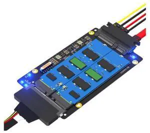 2 in 1 Combo M.2 PCI-E SSD to U.2 SFF-8639 and U.2 SFF-8639 M.2 SATA SSD to SATA Adapter
