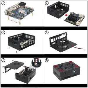 Case, Metal Case with Cooling Fan and Radiator, for 5 4GB/8GB/16GB