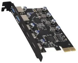 PCIe expansion card to 5 ports (3X USB C, 2X USB 3.0-A) PCI expansion card for 10/8/7 and M OS 10.8.2