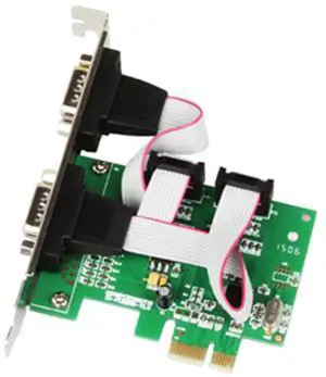 PCI Dual Port Serial RS232 Db9 Controller Card PCI-E 1.0 x 1 WCH382 Chip with Thin Bracket