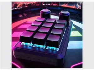 Programming Custom Wired Keyboard 12-Key Copy Paste Button Mini Game Keyboard Hot Swap Macro Keys Yellow + Black
