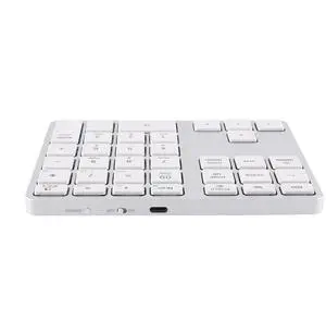 Bluetooth 5.0 Wireless Numeric Keypad 35 Keys Digital Keyboard for PC Tablet Laptop, Silver White
