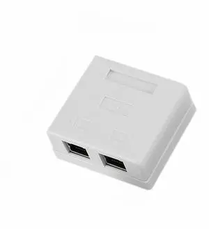 RJ45 Network Jack Shielded Surface Mount Double Wall Socket with 6A Ethernet Cable Port for Network Cable