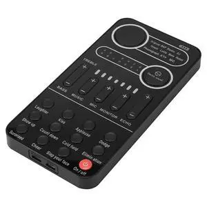 Mini portable voice changer with multiple audio effects, live voice changer, plug-in speaker device suitable for mobile phones, computers and tablets