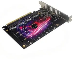 PCIE to 4 slots M2 M type SSD to PCIE16X expansion card adapter for automobile