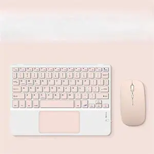 Touchpad Bluetooth Keyboard with Mouse for Computer Tablet Game Wireless Keyboard Pink