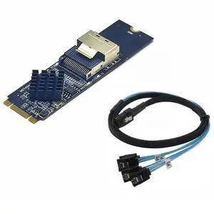 M.2 to Mini SAS SFF-8087 expansion card supports 4 ports SATA3.0 6Gbps HDD SSD SATA controller SFF8087 to M2