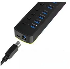 USB 3.0 Hub 7 Ports USB Port Adapter 5Gbps Standalone Switch Splitter Gaming USB Hub for Laptop