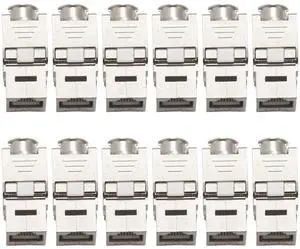12 RJ45 s 7 6A Shielded FTP Zinc Alloy Module Networks Jack Connector Adapter 10GB Network