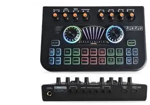 Mixer audio interface console live microphone sound card for recording streaming smartphone black