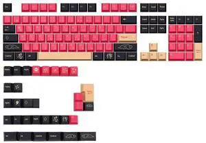 135 keys/set red samurai theme PBT dye keycaps for mechanical keyboard keycaps