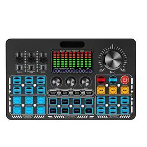 Q6S Live Sound Card Audio Interface with DJ Mixing Effects and Voice Changer Audio Mixing Console for Streaming