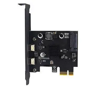 2 Port PCIE Card PCI 3.0 X1 to Dual USB Expansion Card SATA Power USB3.2 2 10Gbps ASM3142 Chip for Desktop Computer
