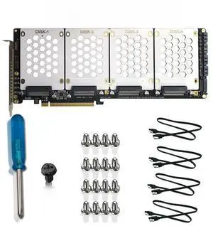 PH46-4 4-slot SFF8639 U.2 & SATA 2.5-inch hard drive to PCIE4.0 split card PCIE4.0 X16 hard drive adapter card
