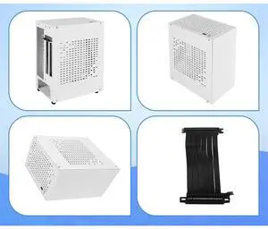 A07 Mini ITX Computer Case HTPC Host Case USB3.0 ITX Case with Graphics Card Extension Cable (C)
