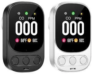 C6UC 2.1 inch color screen temperature and humidity carbon monoxide detector indoor hotel carbon monoxide detector wall-mounted carbon monoxide concentration monitor