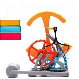 Simple mechanical pendulum clock model 3D printing parts assembly teaching large balance wheel gear set