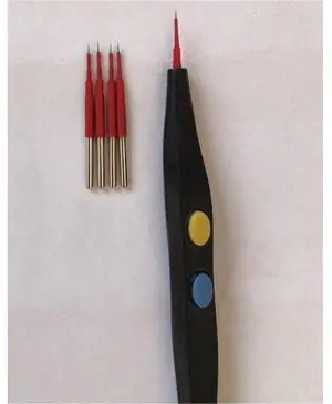 High-frequency electrosurgical ion cauterization, cutting without adhesion
