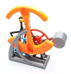 Simple mechanical pendulum clock principle model 3D printing parts assembly teaching large pendulum gear set