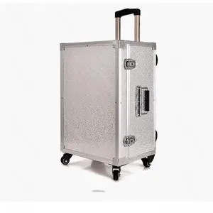 Aluminum alloy trolley tool box aviation box transport box exhibition box thickened trolley case customization