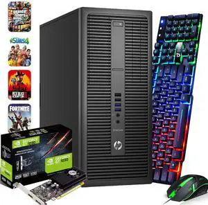 HP 800 G2 Tower Desktop Computer PC, Intel Quad Core i7-6700 upto 4.00GHz, 32GB DDR4 Ram, 1TB SSD,NVIDIA GeForce GTX 1050Ti, Built-in Wi-Fi & Bluetooth, RGB Keyboard & Mouse, Windows 11 Professional