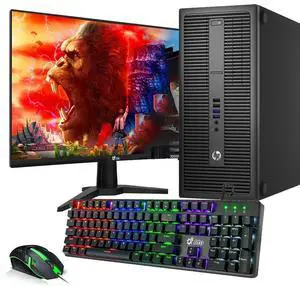 HP 800 G2 Tower Desktop Computer PC, Intel Quad Core i5-6500 upto 3.60GHz, 16GB DDR4 Ram, 1TB SSD, 24 Inch Monitor, NVIDIA GT1030, Wi-Fi & Bluetooth, RGB Keyboard & Mouse, Windows 11 Pro