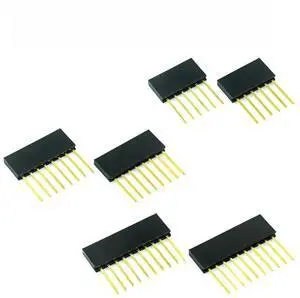 60PCS 2.54MM 6Pin 8Pin 10Pin 10MM Long Needle Female Pin Header Strip Stackable Header