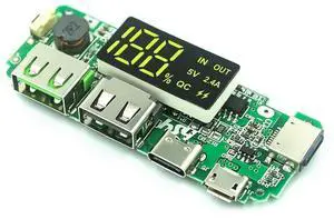 LED Dual USB 5V 2.4A Micro/Type-C USB Mobile Power Bank 18650 Charging Module Charger Board Circuit Protection