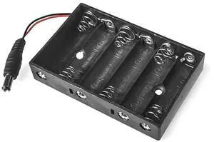 Size 6 AA Case Holder Box 6pcs Size AA Case Storage Holder With DC2.1 Power Jack