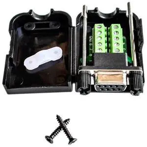 DB9 serial COM transfer-free solder terminals RS232 female connector with back side screw DIY