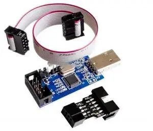 2 PCS =1PC SBASP USB Programmer USB ASP USBISP ISP + 1PC 10PIN TO 6PIN ADAPTER