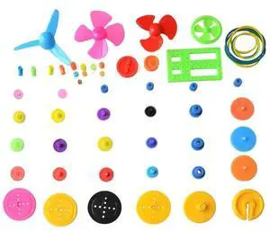 55pcs Colorful Mixed Plastic Gear Gearbox DIY Child Kid Toy Ship Car Boat Plane Robot Air Craft RC Model DIY Repair Toolkit