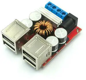 DC-DC vehicle charging module 8V-35V 5V 8A power supply depressurization module 4 port USB output mobile charger