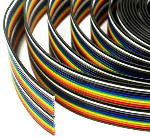 ribbon cable 10 WAY Flat Color Rainbow Ribbon Cable wire Rainbow Cable 10P ribbon cable 1.27MM pitch 5meters/lot