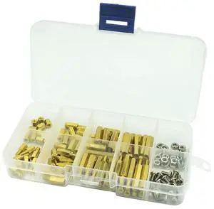 120Pcs M3 Brass Standoff Spacer PCB Board Hex Screws Nut Assortment Kit Female-Female Spacers Male-Female Spacers