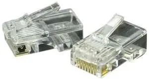 100pcs RJ48 RJ-48 Modular Plug Stranded 10P10C Round Cable Connector