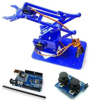 4 DOF Unassembly Acrylic Mechanical Arm Robot Manipulator Claw Maker Learning DIY Kit Robot