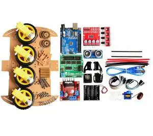 Avoidance tracking Motor Smart Robot Car Chassis Kit Speed Encoder Box 4WD Ultrasonic module kit