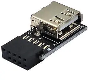 FOR 1PCS USB Adapter Converter PC Motherboard Internal USB 2.0 9Pin Female to USB A Female Adapter Card PCB Board Extender Connector