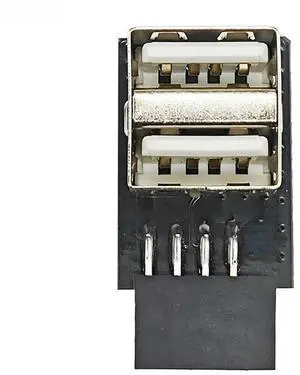 FOR 9Pin To USB 2.0 Adapter Expansion Board Motherboard 9P to 2x USB Conversion USB2.0 9Pin to A Female Double Layer for USB Devices