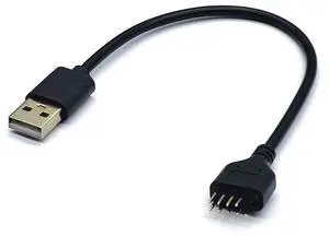 FOR USB Connector USB Extension Cable USB2.0 to 9Pin Conector 9 Pin Male to External USB A Male PC Mainboard Internal Data Cable