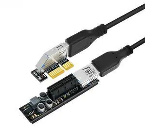 FOR PCIE Riser Cable Full Speed USB 3.0 PCI Express X1 to X1 Extension Cable Adapter Card Converter with Power Module for Desktop PC
