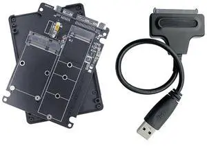 FOR M.2 SATA SSD / mSATA SSD to SATA3.0 External Hard Disk Box + SATA to USB3.0 Cable M2 NGFF B Key to SATA3.0 mSATA to SATA Adapter