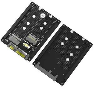 FOR M2 SATA SSD Adapter Dual B+M Key M.2 NGFF SSD to 2.5" SATA 3.0 6Gbps Converter Adapter Card with Metal Case Socket Enclosure