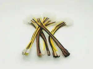 FOR 5PCS PCI-E 6Pin Female to Molex 4pin x2 Splitter SATA Power Cable Power PCI Express Extension Cables 15CM for