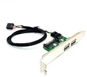 FOR 30cm PC Mainboard 9pin to Dual USB 2.0 Port Motherboard 2 USB2.0 PCI Panel Bracket 9Pin Extension Cable USB Expansion Card Riser