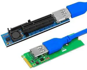 FOR NVME M.2 to PCI-E X4 Card Extension Port Adapter Riser Card Graphics Cards Connector PCIE Extender with 60cm USB3.0 Cable