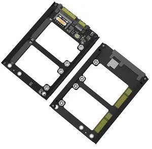 FOR mSATA to SATA Adapter Riser Dual mSATA SSD To 2.5" SATA3.0 6Gbps Adapter Card With Metal Case Socket Enclosure mSATA SSD Adapter