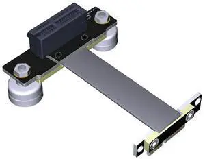 FOR PCIE Riser High Speed PCI Express 3.0 1X Flexible Cable Riser Card Extension Port Adapter Dual Vertical 90 Degree +Magnetic Foot